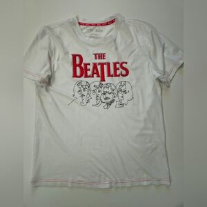 Hard Rock Beatles T-shirt Mens Medium White Red‎
